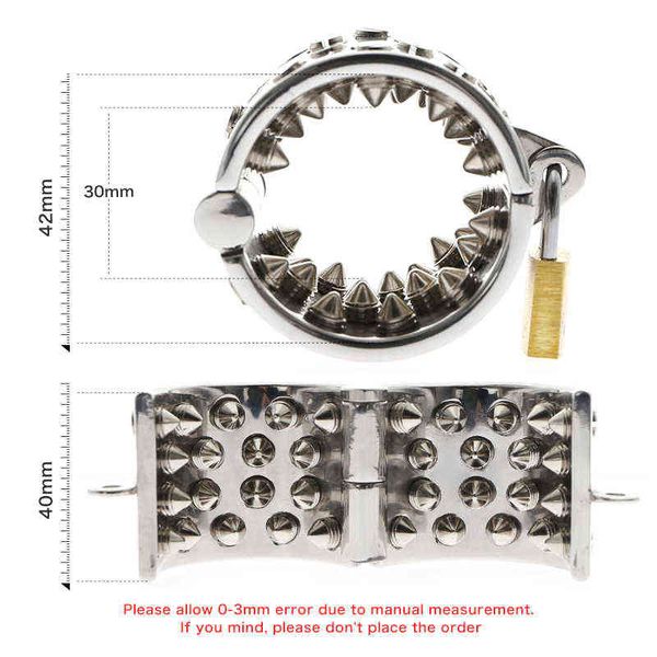 Nxy Cockriings Kalis Dentes Spike Extreme Chastity Dispositivo Ring Bloqueio de Anel para Homens Scrotro Pingente Tortura Masculina Dispositivos BDSM Brinquedos C049A 1124