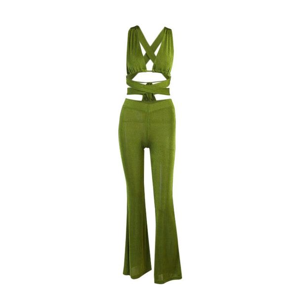 

camisoles & tanks hollow out the chest strap sling pantsuits, Black;white