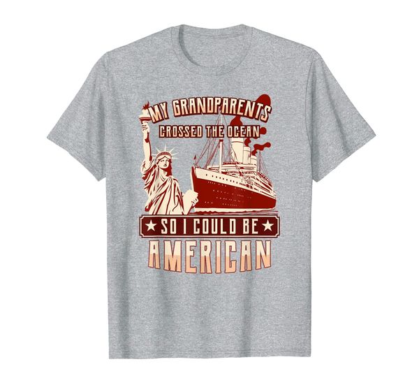 

immigrant grandparents proud grandson ancestors pride t-shirt, White;black