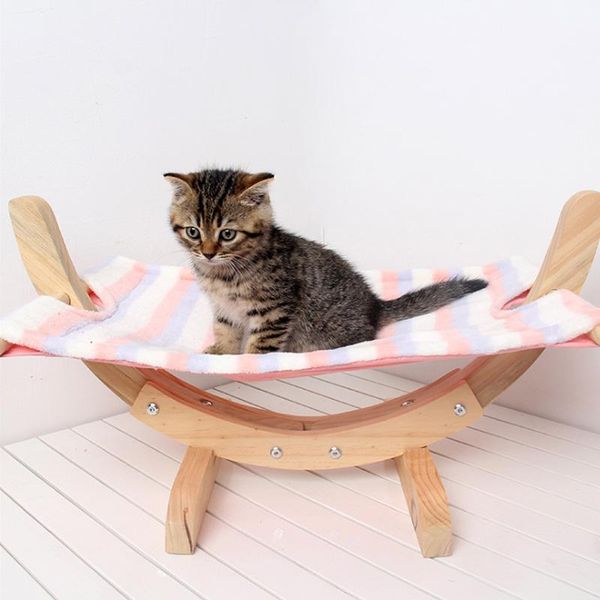 

cats hammock bed breathable wood rest sleeping soft comfortable pets supplies lb88