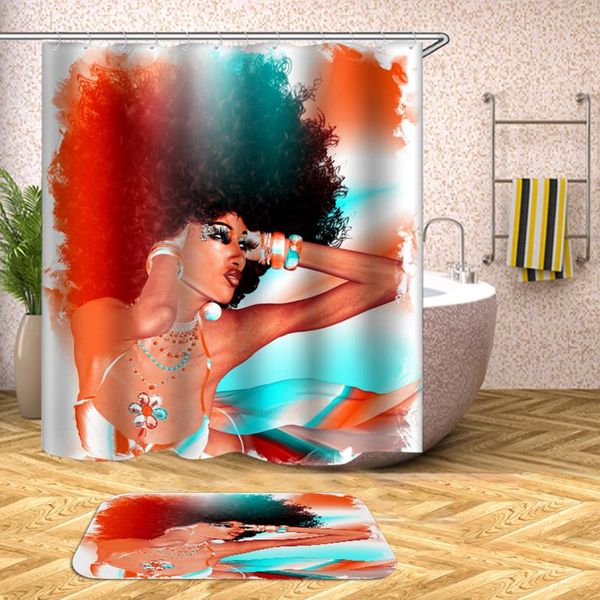 

shower curtains afro african women bathroom curtain 3d douchegordijn christmas