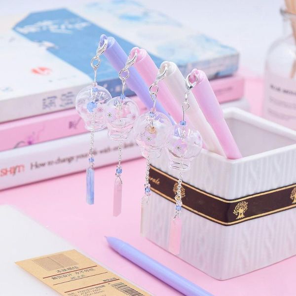 

gel pens 1pcs creative wind chime pen 0.5mm black ink signature kids praise gift school office writing supplies material escolar