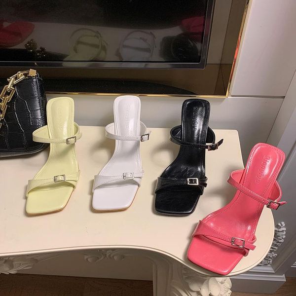 

slippers low shoes pu rubber rome basic hoof heels fabric, Black