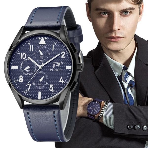

wristwatches fashion blue business wrist watch men watches pu leather wristwatch male quartz for clock hours hodinky, Slivery;brown