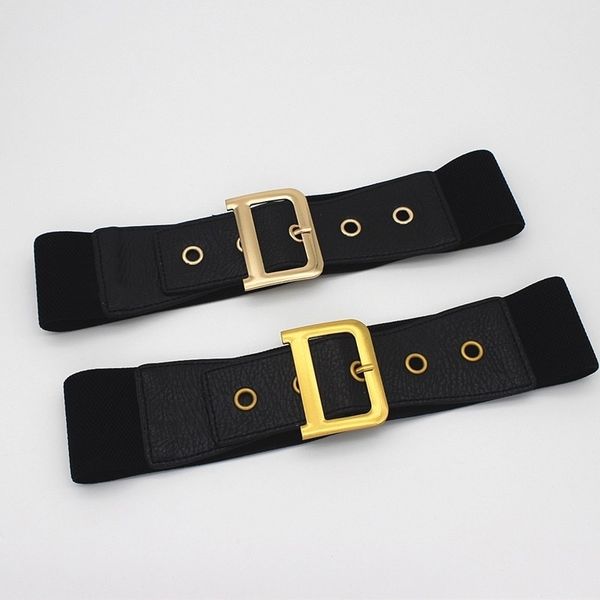 

2021 low price wholesale black leather woman waist corset s for women gold buckle luxury brand cinturon mujer belt elastic wide cummerbunds, Black;brown
