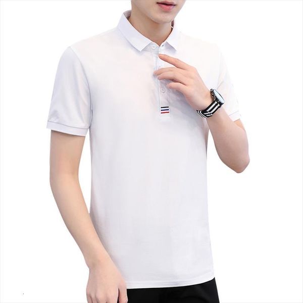 

shirts cotton short sleeve male men polos business casual solid summer jerseys golf tennis man 5xl, White;black