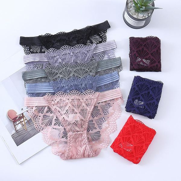 

women's panties lace printing ultrathin traceless briefs bow low rise underwear lingerie women hollow out breathable, Black;pink