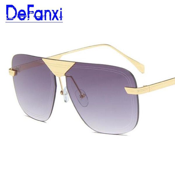 

big men lens luxury 2021 sunglasses rimless vintage eyewear brown shades male fashion retro designer square sunglasses uv400 jaowc, White;black