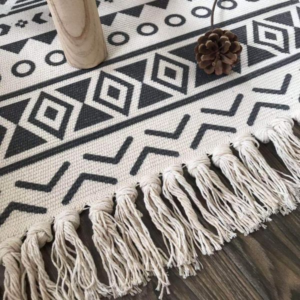 

carpets cotton soft tassel home for living room bedroom nordic linen area floor door mat rug mats decorate carpet