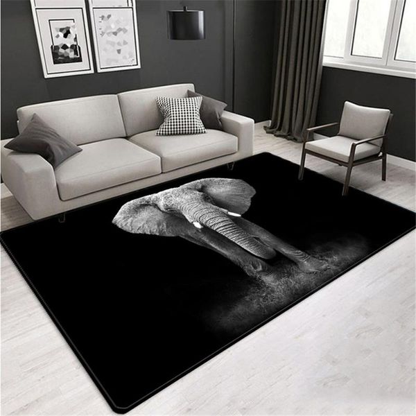 

elephant 3d mats for the floor large animal carpet for living room nordic luxury style black carpet home decor bedroom rug
