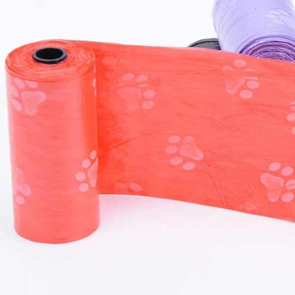 

dog apparel 1 roll 15pcs cat poop bags outdoor home clean refill garbage bag pet supply