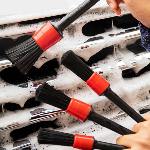 

car sponge 5pcs detailing brushes cleaning brush set for wheels tire interior exterior leather air vents