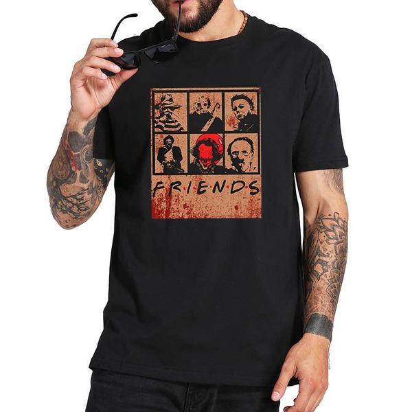 

men's t-shirts horror friends halloween t shirts movies graphic tee 100% cotton breathable basic, White;black