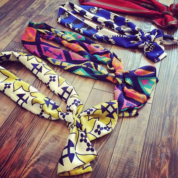 

scarves small long imitation silk scarf for women double-sided clean printing professional neckerchief accessories women's neck, Blue;gray