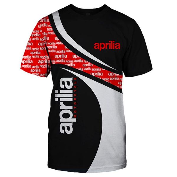 

men's t-shirts aprilia casual short-sleeved motorcycle digital printing t-shirt harajuku brand travel sportswear, White;black