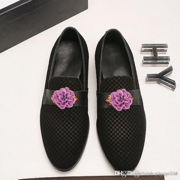 

a2 italy luxurious new genuine leather men's flats men shinny glitter shoes men smoking slippers prom and party male loafers, Black