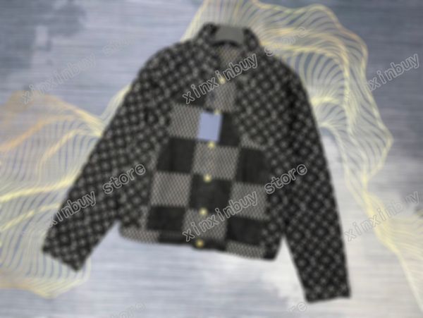 

21ss man designers jackets denim jacquard clothes stand collar mens coat coats outerwear hooded men clothing cotton black blue, Black;brown