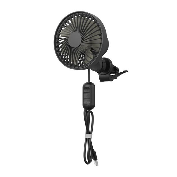 

electric fans car air vent mounted usb powered fan 45 degree oscillation 3 speed with led light for sedan suv auto