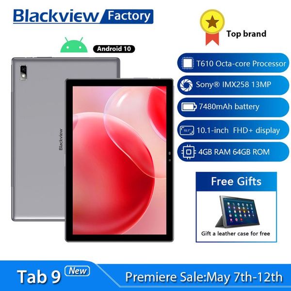 

tablet pc 10.1 inch blackview tab 9 android 10 octa core 13mp camera 4gb ram 64gb rom 4g phone call 7480mah tablets