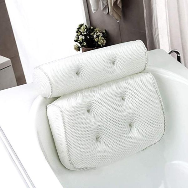 

pillow 1pcs home tub bathroom accessories breathable spa bath with suction cups neck and back support