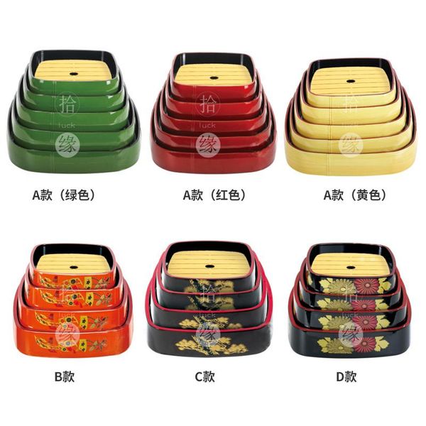 

dishes & plates square sushi bucket japanese style ice sashimi dish snack box japan tableware art chrysanthemum dinner tray plate