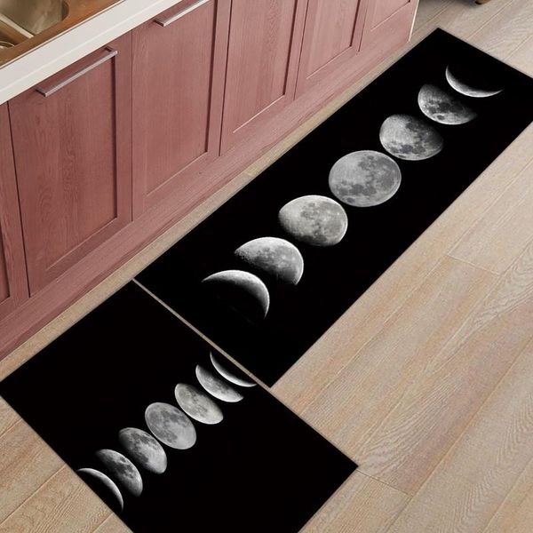 

carpets full moon process black kitchen mat home entrance doormat living room decor floor carpet bathroom anti-slip rug