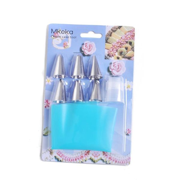 

cake tools 8 pcs decorating silicone piping nozzles pastry tips stainless steel cookie cream presser sugarcraft