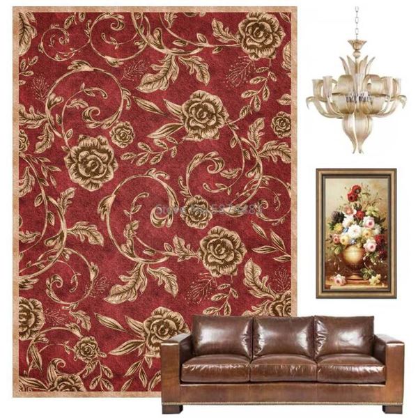 

carpets fashion vintage floral flowers wine red living room bedroom bedside carpet floor mats custom