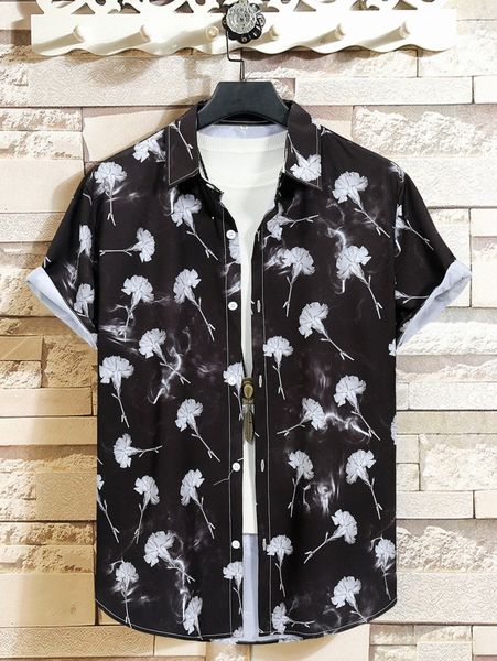 

men random floral print shirt without tee p3iw#, White;black