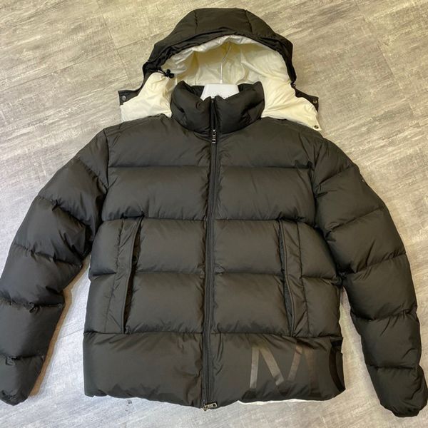 

winter men's hooded down et, warm thick coat, luxury brand quilted, black