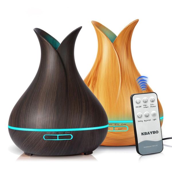 

ultrasonic air humidifier aroma essential oil diffuser with wood grain 7 color changing led lights cool mist maker