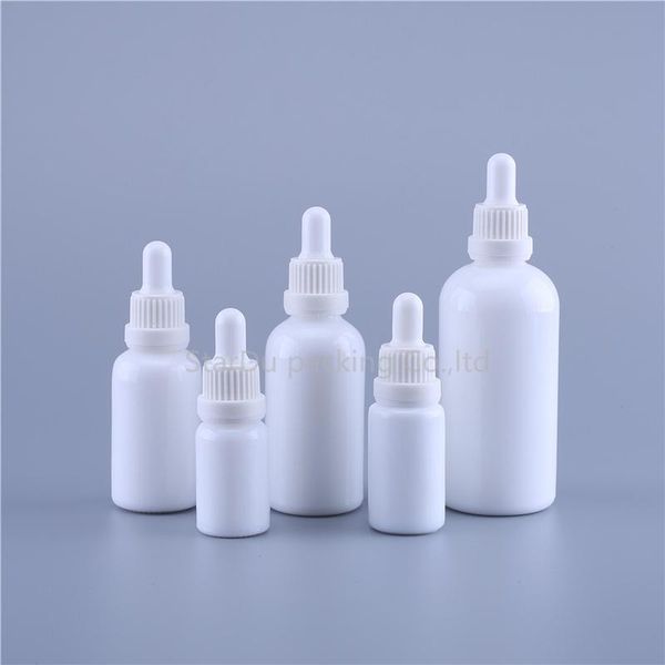 

storage bottles & jars 12pcs 5-100ml essential oil portable white jade porcelain with dropper for liquid reagent pipette bottle travel