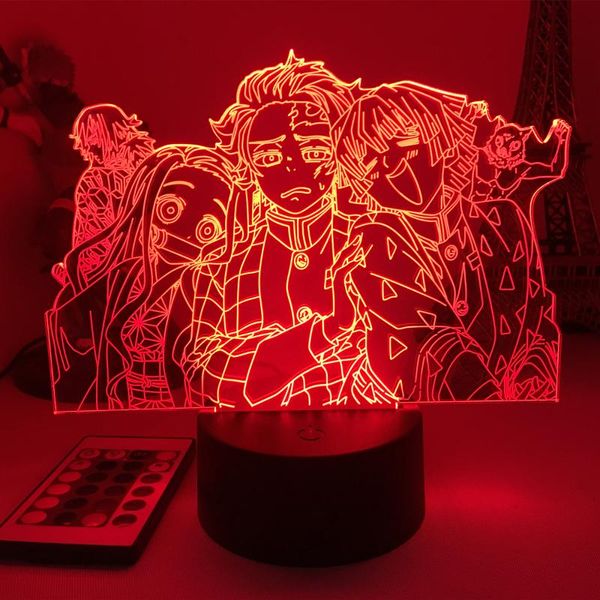 

night lights 3d lamp anime demon slayer kocho kanae light for bedroom decor child kids birthday gift manga kimetsu no yaiba