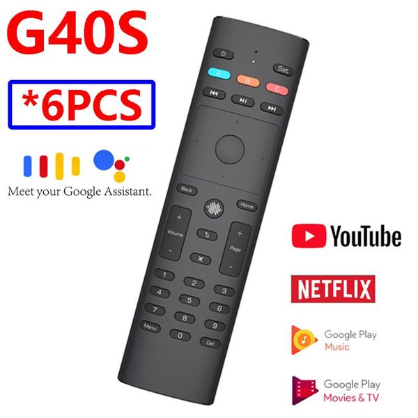 

remote controlers [6pcs] g40s 2.4ghz wireless control air mouse voice gyroscope battery for android tv box h96 max ir learning 34keys