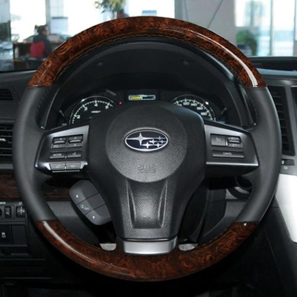 

steering wheel covers for forester xv outback legacy diy hand-stitched peach grain leather car cover