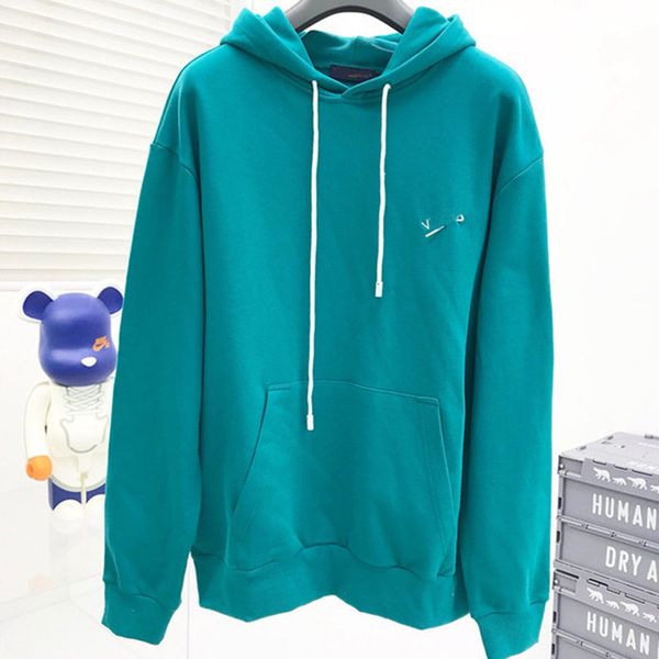 

men's sweater hoodie letter embroidery new round neck long-sleeved jacket loose casual autumn and winter designer explosion style thick, Black