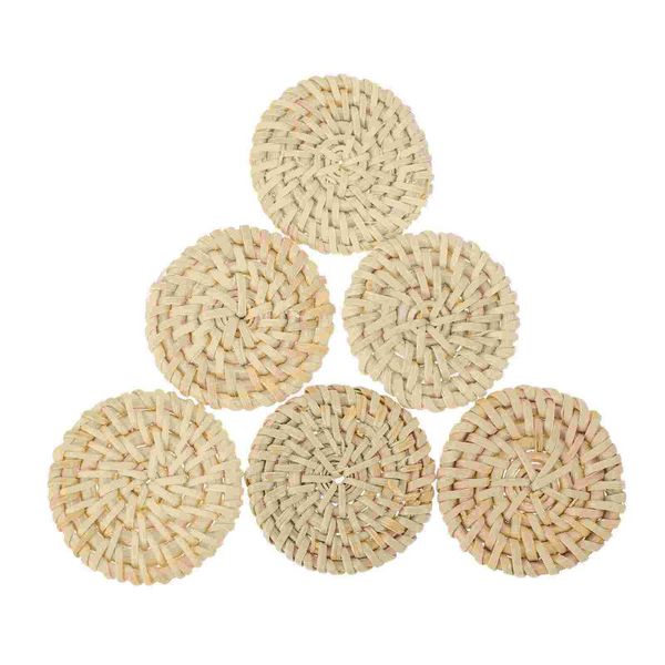 

charms 6pcs rattan woven jewelry earring diy ornament accessory, Bronze;silver