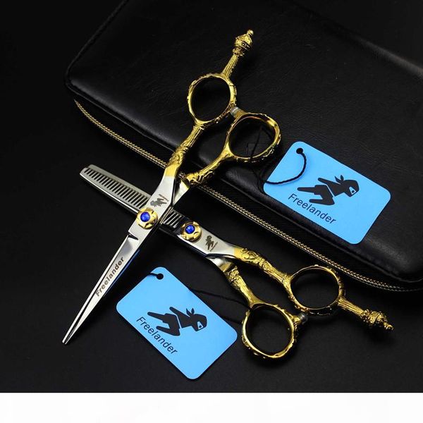 

ander 6 inch gold crown hairdressing japanese scissors titanium salon barber profissional 440c shears hair cutting