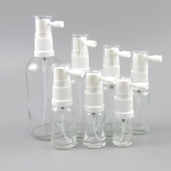 

12 x 100ml 50ml 30ml 20ml 15ml 10ml 5ml glass oral sprayer bottle 1oz refillable empty glass nasal sprayer container packaging