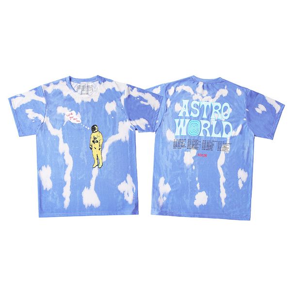 

2021 new travis scott world printed tie and women's hip-hop t-shirt men fkj1, White;black
