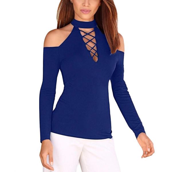 

women t shirts and women ladies long sleeve solid strapless loose pullover shirt camiseta mujer, White