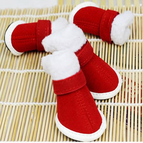 

dog apparel 2021 winter section of cotton shoes suede + velvet thickening pet red teddy size 5 yards optional