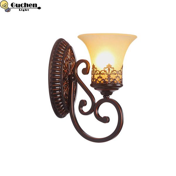 

wall lamp american style bedside antique glass single-head living room lights vintage fashion bar lamps double head led