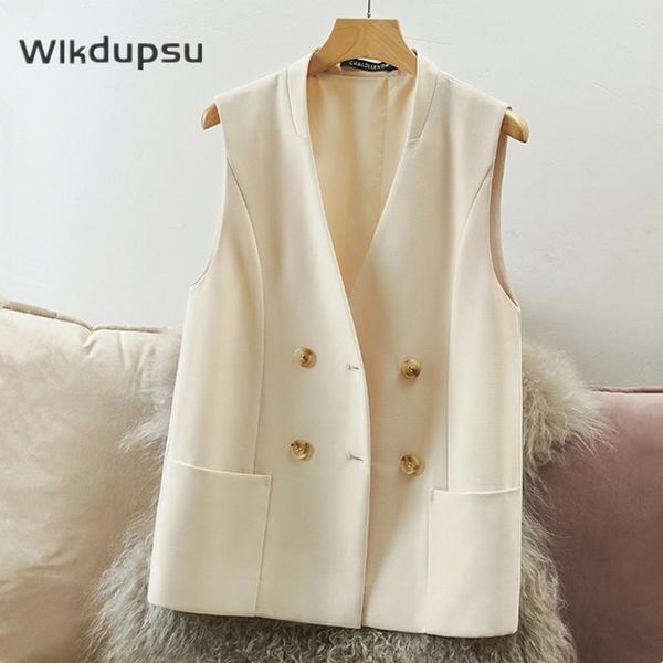 

women's vests women korean japan style harajuku 2021 fashion sleeveless waistcoat jacket coat cropped short vest outerwear gilet, Black;white