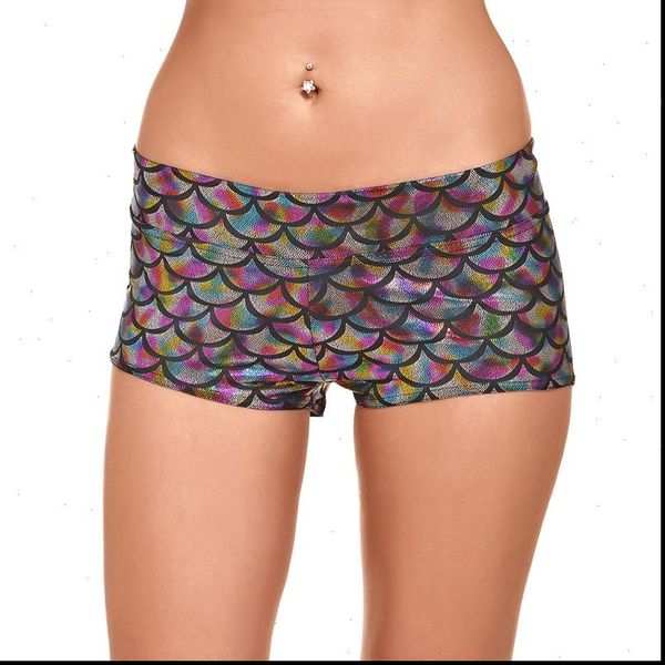 

shining candy color leather fish scale shorts booty shorts feminino clubwear short fish scale mini short mujer, White;black