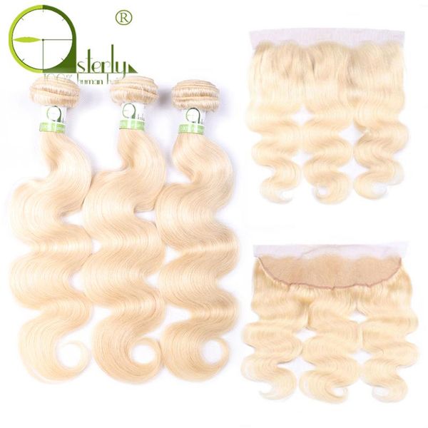 

human hair bulks sterly blonde bundles with frontal body wave 100% brazilian remy weft extensions 613, Black