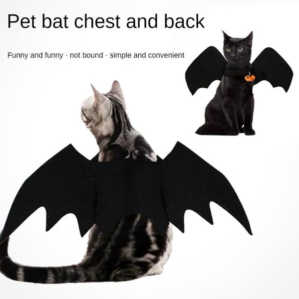 

cat costumes clothes halloween dog costume pet printing bat wings bell decoration accessories