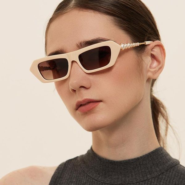 

half metal vintage square sunglasses designer small for glasses mens sun luxury retro shades wholesale women pearl whtmg, White;black