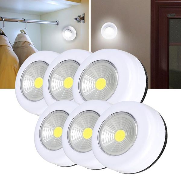 

6pcs wireless led under cabinet light 6000k white portable led night light battery powered for for wardrobe closet stair kitchen