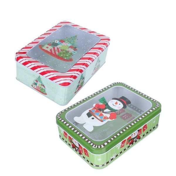 

gift wrap 2pcs christmas candy jars xmas decorative cases iron storage boxes